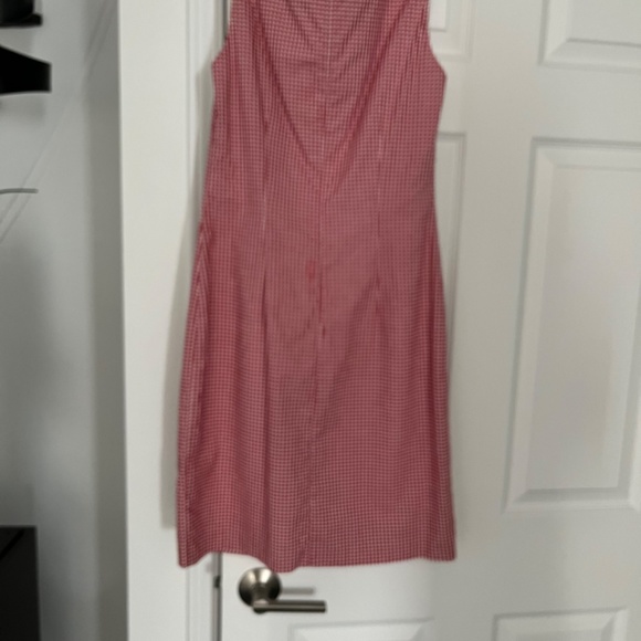 Red check dress by ABS with red Shu Shu cardigan - Picture 2 of 4